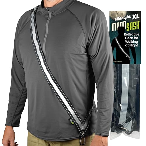 MOONSASH Jungen, Mädchen, Herren, Damen, Jugendliche reflektierende Schärpe, Silber, Gelb, Grün, Schwarz, small Mini medium Regular X-Large von MOONSASH