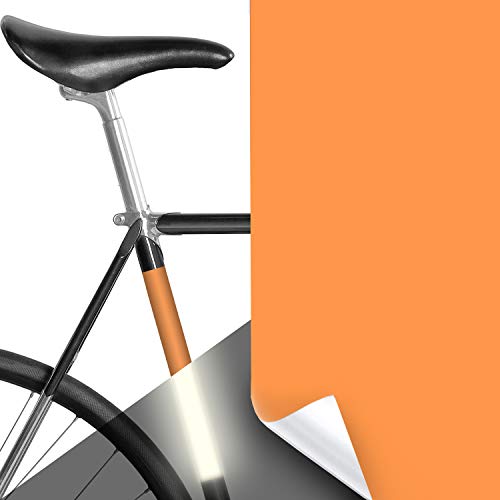 MOOXIBIKE I Reflektor Aufkleber, Panel Streifen Black & White reflektierend, Rahmenschutzaufkleber und Sicherungsmarkierung für Fahrrad, Mountainbike, Rollator bis circa 15 cm Rahmenumfang von MOOXIBIKE