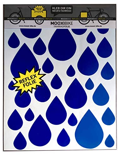 MOOXIBIKE I Sticker Set Rain blau reflektierend, für Cargobike, Lastenrad, Fahrrad, Scooter, Roller & Helm, auch für Rennrad, Trekkingrad, Fixie, Mountainbike, Hollandrad, Citybike, Rollator & E-Bike MOOXIBIKE I Sticker Set Rain blau reflektierend, für Cargobike, Lastenrad, Fahrrad, Scooter, Roller & Helm, auch für Rennrad, Trekkingrad, Fixie, Mountainbike, Hollandrad, Citybike, Rollator & E-Bike von MOOXIBIKE