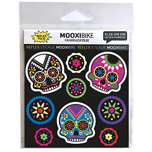 MOOXIBIKE I reflektierende Sticker Día de Muertos, Sichtbarkeit erhöhen an Fahrrad, Roller, Helm und Schultasche durch reflektierende Designbeklebung MOOXIBIKE I reflektierende Sticker Día de Muertos, Sichtbarkeit erhöhen an Fahrrad, Roller, Helm und Schultasche durch reflektierende Designbeklebung von MOOXIBIKE