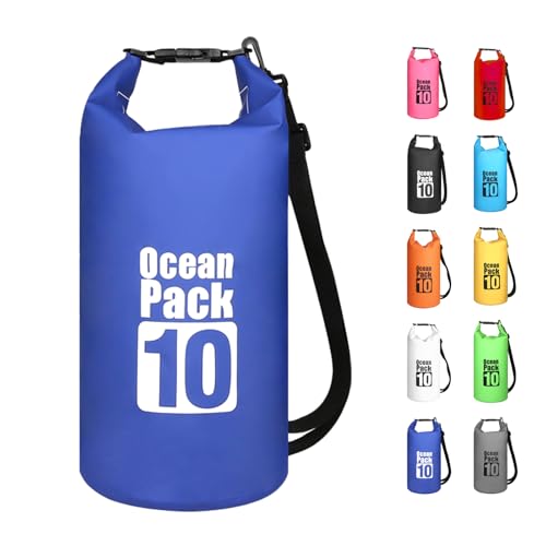 MORAINJAY Dry Bag 10L Blau wasserdichte Tasche,2L/5L/10L/15L/20L/30L Wasserfester Packsack mit Verstellbarer Schulterriemen,Wasserdichter Rucksack,wasserdichte Seesack für Schwimmen,Kajak,Rafting MORAINJAY Dry Bag 10L Blau wasserdichte Tasche,2L/5L/10L/15L/20L/30L Wasserfester Packsack mit Verstellbarer Schulterriemen,Wasserdichter Rucksack,wasserdichte Seesack für Schwimmen,Kajak,Rafting von MORAINJAY