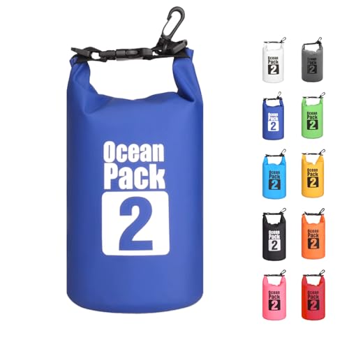 MORAINJAY Dry Bag 2L Blau wasserdichte Tasche,2L/5L/10L/15L/20L/30L Wasserfester Packsack mit D Form Karabiner,Wasserdichter Rucksack,wasserdichte Seesack für Schwimmen,Kajak,Rafting MORAINJAY Dry Bag 2L Blau wasserdichte Tasche,2L/5L/10L/15L/20L/30L Wasserfester Packsack mit D Form Karabiner,Wasserdichter Rucksack,wasserdichte Seesack für Schwimmen,Kajak,Rafting von MORAINJAY