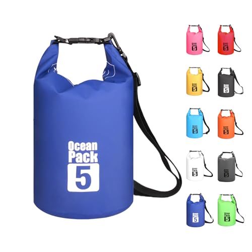 MORAINJAY Dry Bag 5L Blau wasserdichte Tasche,2L/5L/10L/15L/20L/30L Wasserfester Packsack mit Verstellbarer Schulterriemen,Wasserdichter Rucksack,wasserdichte Seesack für Schwimmen,Kajak,Rafting MORAINJAY Dry Bag 5L Blau wasserdichte Tasche,2L/5L/10L/15L/20L/30L Wasserfester Packsack mit Verstellbarer Schulterriemen,Wasserdichter Rucksack,wasserdichte Seesack für Schwimmen,Kajak,Rafting von MORAINJAY