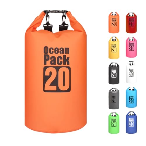 MORAINJAY Dry Bag 20L Orange wasserdichte Tasche,2L/5L/10L/15L/20L/30L Wasserfester Packsack mit Verstellbarer Schulterriemen,Wasserdichter Rucksack,wasserdichte Seesack für Schwimmen,Kajak,Rafting MORAINJAY Dry Bag 20L Orange wasserdichte Tasche,2L/5L/10L/15L/20L/30L Wasserfester Packsack mit Verstellbarer Schulterriemen,Wasserdichter Rucksack,wasserdichte Seesack für Schwimmen,Kajak,Rafting von MORAINJAY