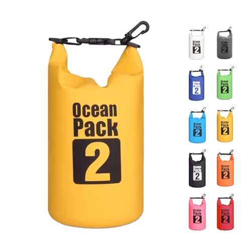 MORAINJAY Dry Bag 2L Gelb wasserdichte Tasche,2L/5L/10L/15L/20L/30L Wasserfester Packsack mit D Form Karabiner,Wasserdichter Rucksack,wasserdichte Seesack für Schwimmen,Kajak,Rafting MORAINJAY Dry Bag 2L Gelb wasserdichte Tasche,2L/5L/10L/15L/20L/30L Wasserfester Packsack mit D Form Karabiner,Wasserdichter Rucksack,wasserdichte Seesack für Schwimmen,Kajak,Rafting von MORAINJAY