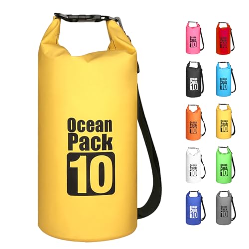 MORAINJAY Dry Bag 10L Gelb wasserdichte Tasche,2L/5L/10L/15L/20L/30L Wasserfester Packsack mit Verstellbarer Schulterriemen,Wasserdichter Rucksack,wasserdichte Seesack für Schwimmen,Kajak,Rafting MORAINJAY Dry Bag 10L Gelb wasserdichte Tasche,2L/5L/10L/15L/20L/30L Wasserfester Packsack mit Verstellbarer Schulterriemen,Wasserdichter Rucksack,wasserdichte Seesack für Schwimmen,Kajak,Rafting von MORAINJAY