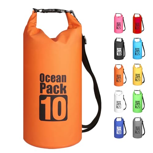 MORAINJAY Dry Bag 10L Orange wasserdichte Tasche,2L/5L/10L/15L/20L/30L Wasserfester Packsack mit Verstellbarer Schulterriemen,Wasserdichter Rucksack,wasserdichte Seesack für Schwimmen,Kajak,Rafting MORAINJAY Dry Bag 10L Orange wasserdichte Tasche,2L/5L/10L/15L/20L/30L Wasserfester Packsack mit Verstellbarer Schulterriemen,Wasserdichter Rucksack,wasserdichte Seesack für Schwimmen,Kajak,Rafting von MORAINJAY