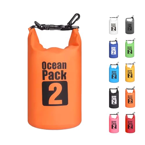 MORAINJAY Dry Bag 2L Orange wasserdichte Tasche,2L/5L/10L/15L/20L/30L Wasserfester Packsack mit D Form Karabiner,Wasserdichter Rucksack,wasserdichte Seesack für Schwimmen,Kajak,Rafting MORAINJAY Dry Bag 2L Orange wasserdichte Tasche,2L/5L/10L/15L/20L/30L Wasserfester Packsack mit D Form Karabiner,Wasserdichter Rucksack,wasserdichte Seesack für Schwimmen,Kajak,Rafting von MORAINJAY