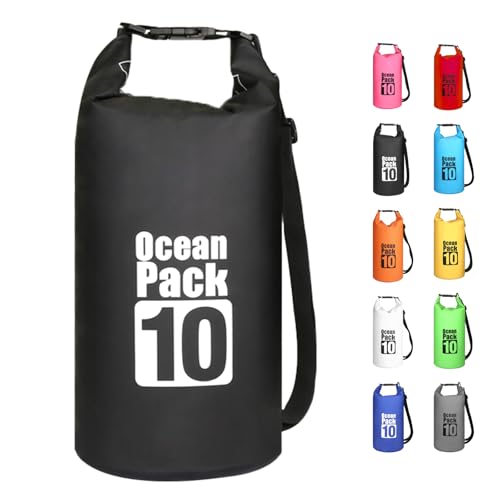 MORAINJAY Dry Bag 10L Schwarz wasserdichte Tasche,2L/5L/10L/15L/20L/30L Wasserfester Packsack mit Verstellbarer Schulterriemen,Wasserdichter Rucksack,wasserdichte Seesack für Schwimmen,Kajak,Rafting MORAINJAY Dry Bag 10L Schwarz wasserdichte Tasche,2L/5L/10L/15L/20L/30L Wasserfester Packsack mit Verstellbarer Schulterriemen,Wasserdichter Rucksack,wasserdichte Seesack für Schwimmen,Kajak,Rafting von MORAINJAY