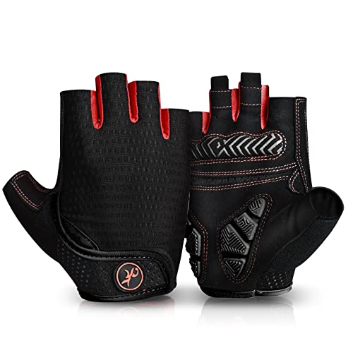 MOREOK Fahrradhandschuhe für Herren Damen Sommer Radsporthandschuhe Halbfinger 5MM SBR Gel rutschfeste/stoßdämpfende Handschuhe für Mountainbike, Rennrad & Downhill-B-L MOREOK Fahrradhandschuhe für Herren Damen Sommer Radsporthandschuhe Halbfinger 5MM SBR Gel rutschfeste/stoßdämpfende Handschuhe für Mountainbike, Rennrad & Downhill-B-L von MOREOK