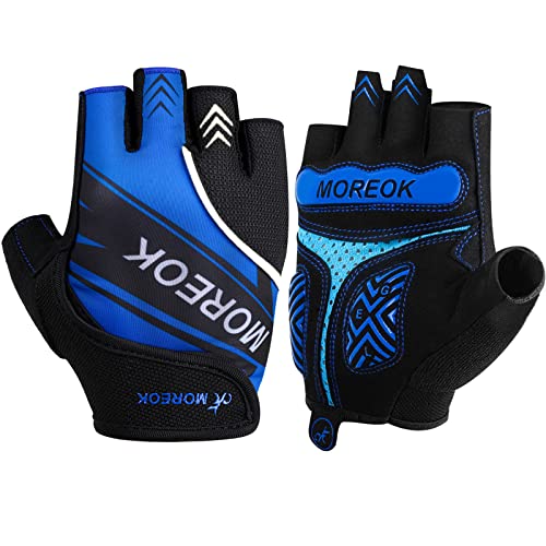 MOREOK Fahrradhandschuhe für Herren Damen Sommer Radsporthandschuhe Halbfinger 5MM SBR Gel rutschfeste/stoßdämpfende Handschuhe hellblau-L MOREOK Fahrradhandschuhe für Herren Damen Sommer Radsporthandschuhe Halbfinger 5MM SBR Gel rutschfeste/stoßdämpfende Handschuhe hellblau-L von MOREOK