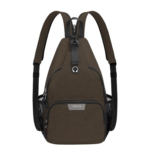 MOSISO Sling Rucksack Reisen Wandern Tagesrucksack, Crossbody Cabrio Sling Bag mit Fronttasche Eine Schulter Chest Bag, Carob Braun MOSISO Sling Rucksack Reisen Wandern Tagesrucksack, Crossbody Cabrio Sling Bag mit Fronttasche Eine Schulter Chest Bag, Carob Braun von MOSISO
