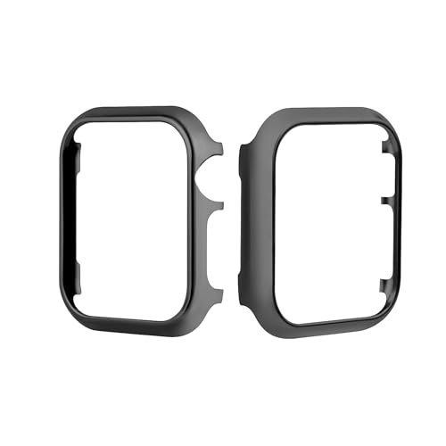 Metallhülle Schwarz Kompatibel mit Apple Watch SE 44mm, Uhr Zubehör Schutz Tasche Stoßfest Glitzer Schutzhülle Aluminium Metall Bumper Protective Case Kompatibel mit Apple Watch 44mm Series 6/5/4/SE von MOTALER