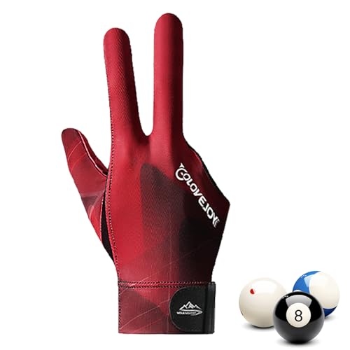 MOTHAF Billard-Handschuhe, 3-Finger-Poolhandschuh, rutschfest, atmungsaktiv, für Billard, weiche Pool-Queue, Sporthandschuhe, Queue-Shooter-Handschuhe für Damen und Herren, Billard-Liebhaber und von MOTHAF