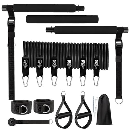 MOTOGZRGQ Fitness Pilates Bar Kit with Resistance Bands Set for Women and Men Bodybuilding Home Gym Yoga Pilates Exercise Workout Equipment(Pilates Bar Kit 01) von MOTOGZRGQ