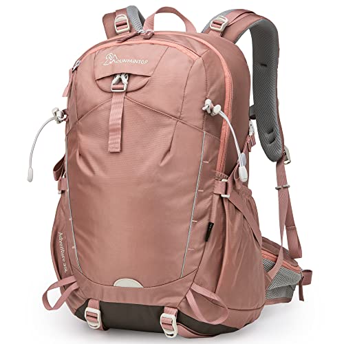 MOUNTAINTOP Wanderrucksack 35L Damen Rucksack Trekkingrucksack Multifunktionale Outdoor Reise rucksäcke mit Regenhülle (Rosa) von MOUNTAINTOP