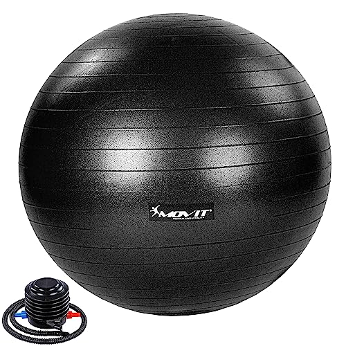 MOVIT® Gymnastikball »Dynamic Ball« inkl. Pumpe, 75 cm, schwarz, Maximalbelastbarkeit bis 500kg, berstsicher, Fitness-Ball, Sitzball, Yogaball, Pilates-Ball, Balance von MOVIT