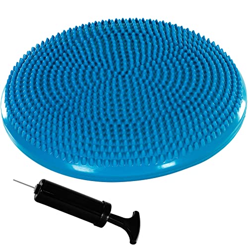 MOVIT Ballsitzkissen DYNAMIC SEAT inkl. Pumpe, Durchmesser 33cm, blau, schadstoffgeprüft, Luftkissen Noppenkissen Balance Kissen von MOVIT