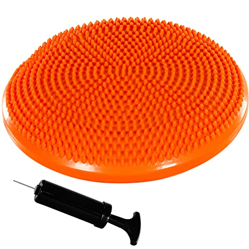 MOVIT Ballsitzkissen DYNAMIC SEAT inkl. Pumpe, Durchmesser 33cm, orange, schadstoffgeprüft, Luftkissen Noppenkissen Balance Kissen von MOVIT