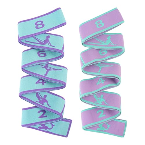 2 Stücks Yoga Stretching Band, Fitnessbänder Band Yoga Stretch Gurt mit 8 Schlaufen, Yoga Zubehör, Fitnessbander, Resistance Bands, Gymnastikband Elastisch für Pilates, Tanz, Effektives Dehnung 2 Stücks Yoga Stretching Band, Fitnessbänder Band Yoga Stretch Gurt mit 8 Schlaufen, Yoga Zubehör, Fitnessbander, Resistance Bands, Gymnastikband Elastisch für Pilates, Tanz, Effektives Dehnung von MOVKZACV
