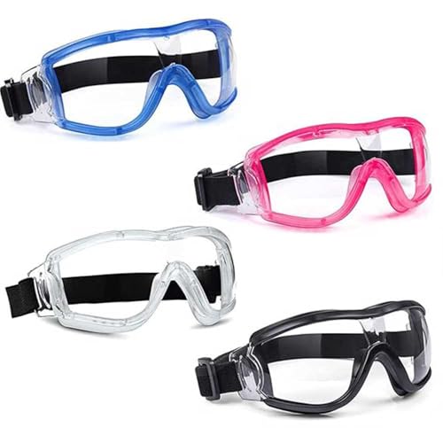 MOVNUOCA Schutzbrille Kinder für Nerf Spielen Stoßfest Gläser Beschlagfrei Verstellbarer Riemen Passform für 5-12 Jahre,Perfekt für Labor, Radfahren, Skifahren, Bergsteigen (Schwarz+Weiß+Ros+Blau) MOVNUOCA Schutzbrille Kinder für Nerf Spielen Stoßfest Gläser Beschlagfrei Verstellbarer Riemen Passform für 5-12 Jahre,Perfekt für Labor, Radfahren, Skifahren, Bergsteigen (Schwarz+Weiß+Ros+Blau) von MOVNUOCA