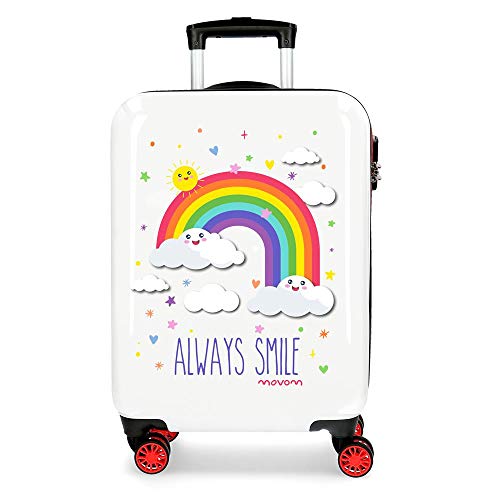 Enso Arcoiris Always Smile Kabinenkoffer Weiß 38x55x20 cms Hartschalen ABS Kombinationsschloss 35L 2,3Kgs 4 Räder Handgepäck Enso Arcoiris Always Smile Kabinenkoffer Weiß 38x55x20 cms Hartschalen ABS Kombinationsschloss 35L 2,3Kgs 4 Räder Handgepäck von MOVOM