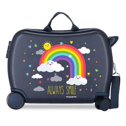 Enso Arcoiris Always Smile Kinder-Koffer Blau 50x39x20 cms Hartschalen ABS Kombinationsschloss 38L 2,1Kgs 4 Räder Handgepäck Enso Arcoiris Always Smile Kinder-Koffer Blau 50x39x20 cms Hartschalen ABS Kombinationsschloss 38L 2,1Kgs 4 Räder Handgepäck von MOVOM