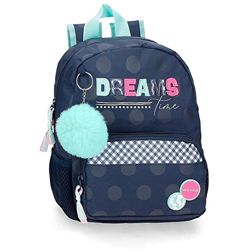 Movom Dreams Time Vorschulrucksack, anpassbar, Blau, 23 x 28 x 10 cm, Polyester, 6,44 l, blau, Rucksack für die Vorschule, anpassbar an den Trolley von MOVOM