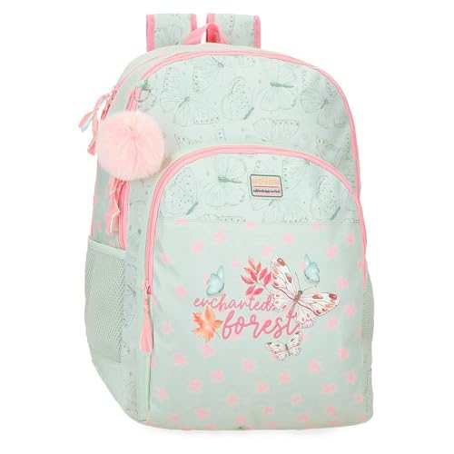 Movom Enchanted Forest Schulrucksack Grün 33 x 46 x 17 cm Polyester 25,81 l, Grün, 33 x 46 x 17 cm, Schulrucksack, grün, 33x46x17 cms, schulrucksack von MOVOM