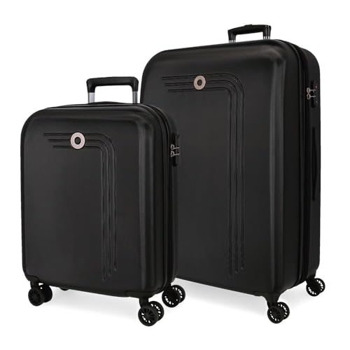 MOVOM Riga Koffer-Set, Schwarz, 55/70 cm, ABS-Kunststoff, Verschluss TSA 109L, 6,32 kg, 4 Doppelrollen, Handgepäck, Schwarz, Talla única, Koffer Set MOVOM Riga Koffer-Set, Schwarz, 55/70 cm, ABS-Kunststoff, Verschluss TSA 109L, 6,32 kg, 4 Doppelrollen, Handgepäck, Schwarz, Talla única, Koffer Set von MOVOM