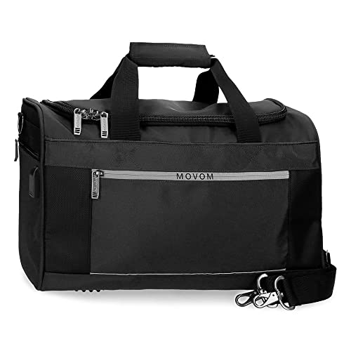 Movom Trimmed Reisetasche, Schwarz, 45 x 25 x 20 cm, Polyester, 22,5 l, Schwarz, Reisetasche von MOVOM