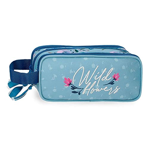 Movom Wild Flowers Dreifach Federmäppchen Blau 22x10x9 cm Polyester Movom Wild Flowers Dreifach Federmäppchen Blau 22x10x9 cm Polyester von MOVOM