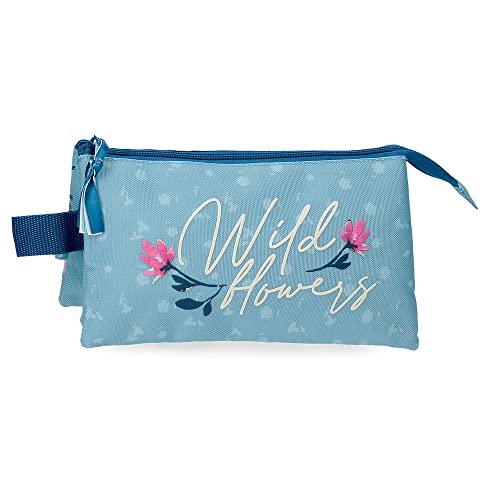 Movom Wild Flowers Triple Case Blau 22x12x5 cm Polyester von MOVOM