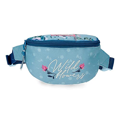 Movom Wild Flowers Kleine Blaue Bauchtasche 27x11x6,5 cm Polyester von MOVOM