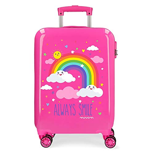 Enso Arcoiris Always Smile Kabinenkoffer Rosa 38x55x20 cms Hartschalen ABS Kombinationsschloss 35L 2,3Kgs 4 Räder Handgepäck Enso Arcoiris Always Smile Kabinenkoffer Rosa 38x55x20 cms Hartschalen ABS Kombinationsschloss 35L 2,3Kgs 4 Räder Handgepäck von MOVOM