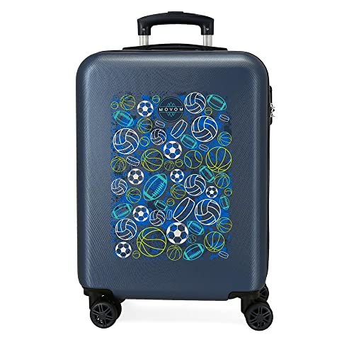 Movom Balls Kabinentrolley, blau, 38 x 55 x 20 cm, starr, ABS-Kombinationsverschluss, 35 l, 2 kg, 4 Räder, Handgepäck von MOVOM