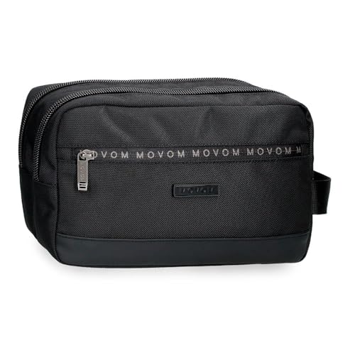 Movom Buster Kulturbeutel, anpassbar, Schwarz, 26 x 16 x 12 cm, Polyester mit Details aus Kunstleder von Joumma Bags, Schwarz, Kulturbeutel, anpassbar von MOVOM