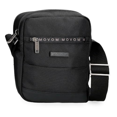 Movom Buster Umhängetasche mit zwei Fächern, Schwarz, 17 x 22 x 7,5 cm, Polyester mit Details aus Kunstleder von Joumma Bags, Schwarz, Umhängetasche mit zwei Fächern Movom Buster Umhängetasche mit zwei Fächern, Schwarz, 17 x 22 x 7,5 cm, Polyester mit Details aus Kunstleder von Joumma Bags, Schwarz, Umhängetasche mit zwei Fächern von MOVOM