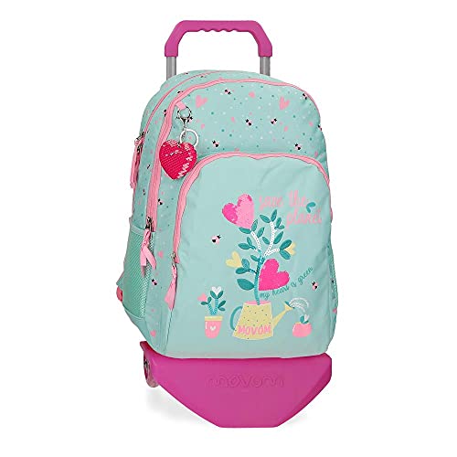 Movom Flower Pot Schulrucksack, zwei Fächer, mit grünem Wagen, 33 x 44 x 13,5 cm, Polyester, 25,25 l Movom Flower Pot Schulrucksack, zwei Fächer, mit grünem Wagen, 33 x 44 x 13,5 cm, Polyester, 25,25 l von MOVOM