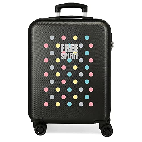 Movom Free Dots Kabinenkoffer Schwarz 38 x 55 x 20 cm Hartschalen ABS Kombinationsschloss 34 L 2,6 Kg 4 Doppelräder Handgepäck von MOVOM