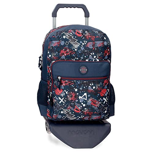 Movom Freizeitrucksack mit mehrfarbigem Trolley, 32 x 42 x 16 cm, Polyester, 21,5 l von MOVOM