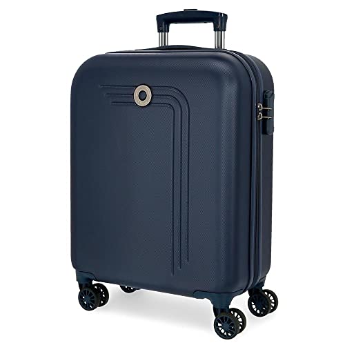 Movom Riga Kabinenkoffer Blau 40x55x20 cms Hartschalen ABS Kombinationsschloss 37L 2,8Kgs 4 Doppelräder Handgepäck, Marine von MOVOM