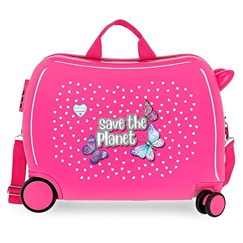 Enso Save The Planet Kinder-Koffer Rosa 50x38x20 cms Hartschalen ABS Kombinationsschloss 34L 2,1Kgs 4 Räder Handgepäck Enso Save The Planet Kinder-Koffer Rosa 50x38x20 cms Hartschalen ABS Kombinationsschloss 34L 2,1Kgs 4 Räder Handgepäck von MOVOM