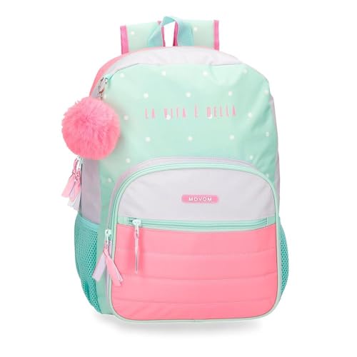 Movom La Vita è Bella Schulrucksack, anpassbar, grün, 30 x 38 x 12 cm, Polyester, 13,68 l, grün, Schulrucksack, anpassbar an Trolley von MOVOM