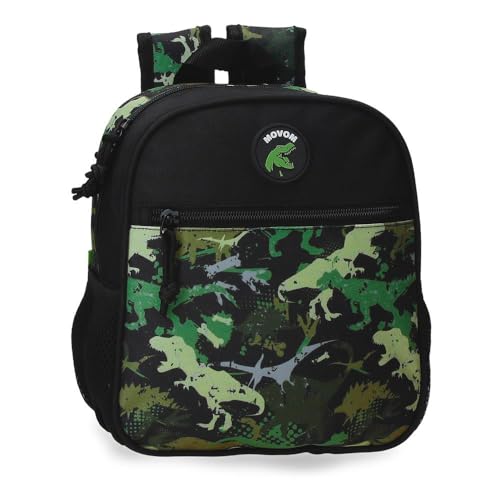 Movom Raptors Vorschulrucksack Schwarz, 23 x 25 x 10 cm, Polyester, 5,75 l, Schwarz, Vorschule Rucksack von MOVOM