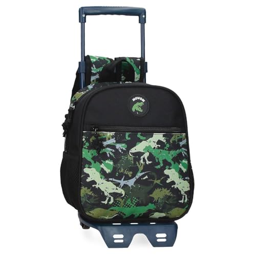 Movom Raptors Vorschulrucksack mit Trolley, Schwarz, 23 x 25 x 10 cm, Polyester, 5,75 l, Schwarz, Vorschule Rucksack mit Trolley von MOVOM