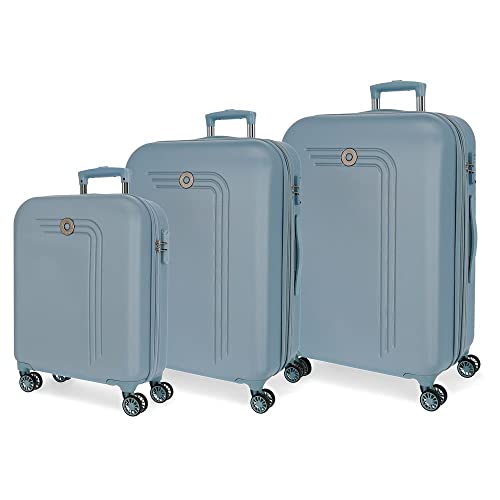 Movom Riga Kofferset Blau 55/70/80 cms Hartschalen ABS Kombinationsschloss 217L 4 Doppelräder Handgepäck Movom Riga Kofferset Blau 55/70/80 cms Hartschalen ABS Kombinationsschloss 217L 4 Doppelräder Handgepäck von MOVOM