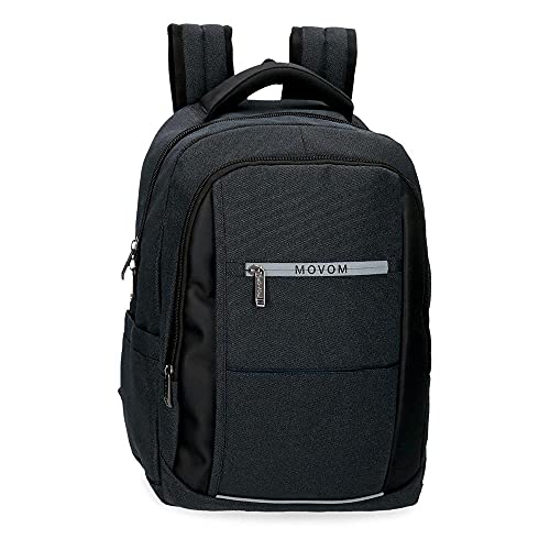 Movom Trimmed Rucksack für Laptop mit USB-Ausgang 13,3 Zoll, Schwarz, 27 x 36 x 12 cm, Polyester 11,66 l, Schwarz, Laptop-Rucksack mit USB-Ausgang von MOVOM