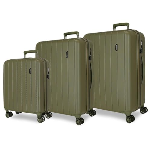 Movom Wood Kabinenkoffer, mittelgroß, groß und Sets, Harter ABS-Kunststoff, TSA-Verschluss, 4 Doppelrollen, ausziehbar, Handgepäck von Joumma Bags, kaki, Set mit 3 Koffern Movom Wood Kabinenkoffer, mittelgroß, groß und Sets, Harter ABS-Kunststoff, TSA-Verschluss, 4 Doppelrollen, ausziehbar, Handgepäck von Joumma Bags, kaki, Set mit 3 Koffern von MOVOM