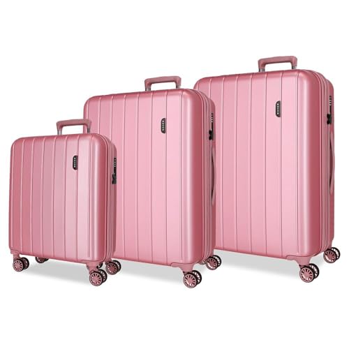 Movom Wood Kofferset, Rosa, 55/68/78 cm, starr, 11,4 kg, TSA-Verschluss, ABS, 11,4 kg, 190 l, ausziehbar, Handgepäck, Rosa, Talla única, Koffer-Set Movom Wood Kofferset, Rosa, 55/68/78 cm, starr, 11,4 kg, TSA-Verschluss, ABS, 11,4 kg, 190 l, ausziehbar, Handgepäck, Rosa, Talla única, Koffer-Set von MOVOM